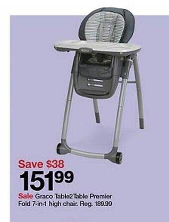 Target Graco table2 table premier fold 7-in-1 high chair offer