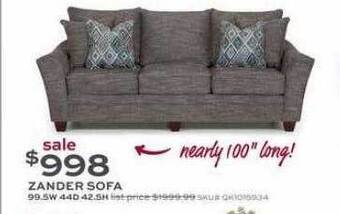 Slumberland Furniture Zander sofa offer