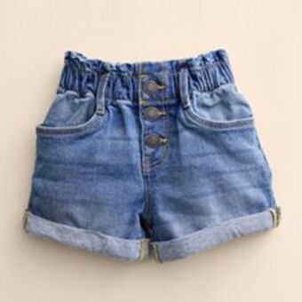 Kohl's Baby & toddler girl little co. by lauren conrad paper-bag waist denim shorts offer