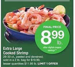 ACME Extra large cooked shrimp offer