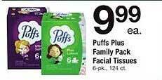 ACME Puffs plus family pack facial tissues offer