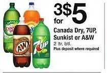 ACME Canada dry, 7up, sunkist or a&w offer