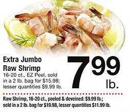 ACME Extra jumbo raw shrimp offer