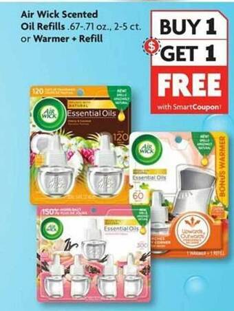 Family Dollar Air wick scented oil refills or warmer + refill offer
