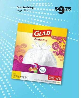 Family Dollar Glad trash bags offer
