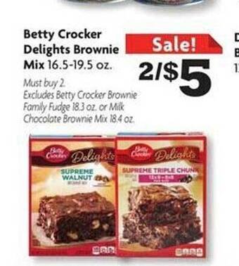 Family Dollar Betty crocker delights brownie mix offer