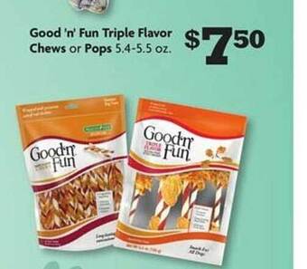 Family Dollar Good 'n' fun triple flavor chews or pops offer