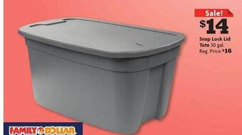 Family Dollar Snap lock lid tote offer