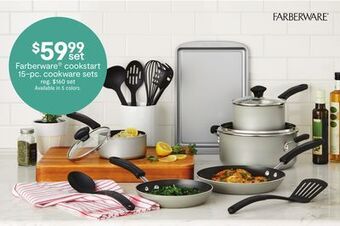 JC Penney Farberware® cookstart 15-pc. cookware sets offer