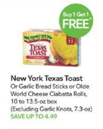 Publix New York Texas Toast offer