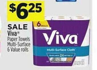 Dollar General Viva paper towels multi-surface 6 value rolls offer