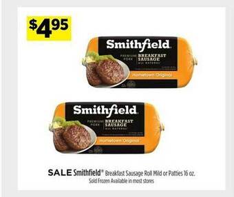 Dollar General Smithfield breakfast sausage roll mild or patties offer