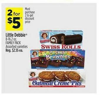 Dollar General Little debbie family pack assorted varieties offer