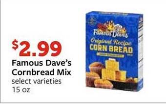 Fareway Famous dave's cornbread mix offer