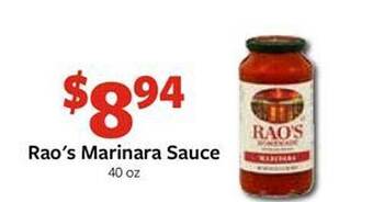 Fareway Rao's marinara sauce offer