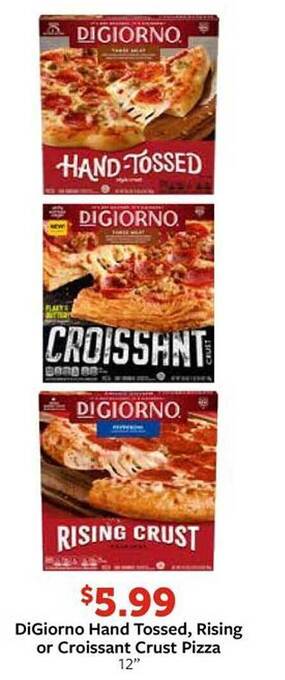 Fareway Digiorno hand tossed, rising or croissant crust pizza offer