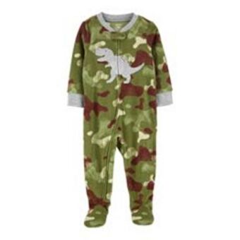 Kohl's Toddler boy carter's camo dinosaur fleece footed pajamas offer