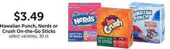 Fareway Hawaiian Punch, Nerds or Crush On-the-Go Sticks offer