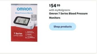 Walgreens Omron 7 series blood pressure monitors offer