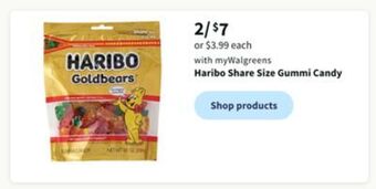 Walgreens Haribo share size gummi candy offer