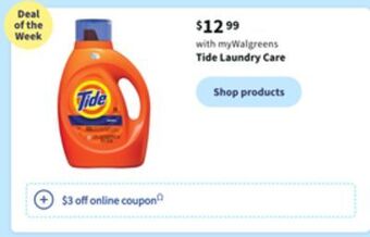 Walgreens Tide laundry care offer