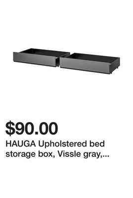 Ikea Hauga upholstered bed storage box, vissle gray, full/double/twin/single offer
