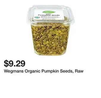 Wegmans Wegmans organic pumpkin seeds, raw offer