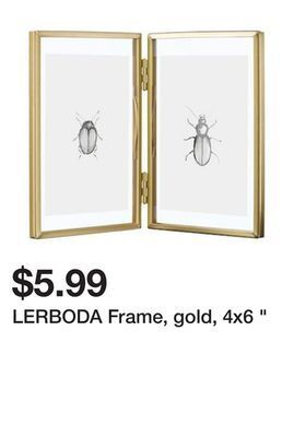 Ikea Lerboda frame, gold, 4x6 " offer