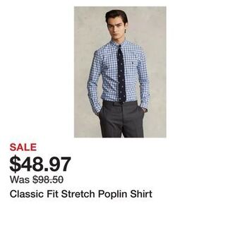 Belk Classic fit stretch poplin shirt offer