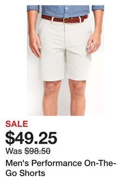 Belk Men's performance on-the-go shorts offer