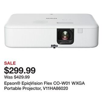 Office Depot Epson® epiqvision flex co-w01 wxga portable projector, v11ha86020 offer