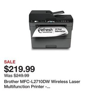 Office Depot Brother mfc-l2710dw wireless laser multifunction printer - monochrome - copier/fax/printer/scanner - automatic duplex print - offer