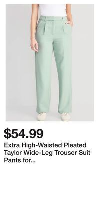Old Navy Extra high-waisted pleated taylor wide-leg trouser suit pants for women offer