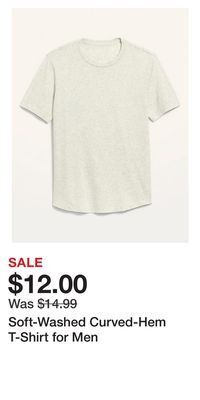 Old Navy Soft-washed curved-hem t-shirt for men offer