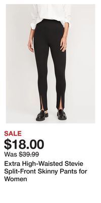 Old Navy Extra high-waisted stevie split-front skinny pants for women offer