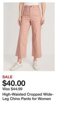 Old Navy High-waisted cropped wide-leg chino pants for women offer
