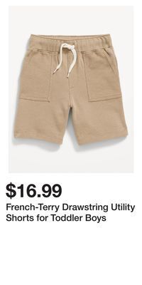 Old Navy French-terry drawstring utility shorts for toddler boys offer