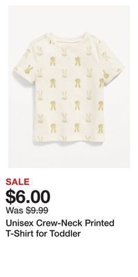 Old Navy Unisex crew-neck printed t-shirt for toddler offer
