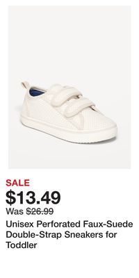 Old Navy Unisex perforated faux-suede double-strap sneakers for toddler offer