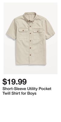 Old Navy Short-sleeve utility pocket twill shirt for boys offer