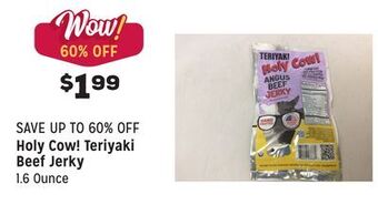 Grocery Outlet Cow! teriyaki beef jerky offer
