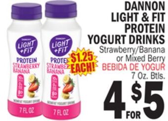 Bravo Supermarkets Dannon light & fit protein yogurt drinks offer