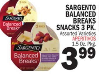 Bravo Supermarkets Sargento balanced breaks snacks 3 pk offer