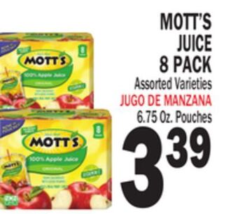 Bravo Supermarkets Mott's juice 8 pack offer