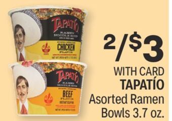 CVS Tapatío asorted ramen bowls 3.7 oz. offer
