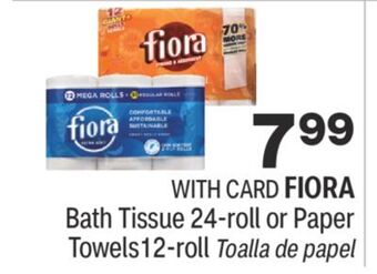 CVS Fiora bath tissue 24-roll or paper towels12-roll offer