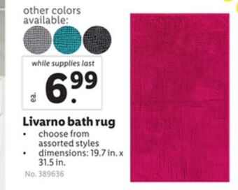 Lidl Livarno bath rug offer