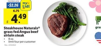 Lidl Steakhouse naturals® grass fed angus beef sirloin steak offer