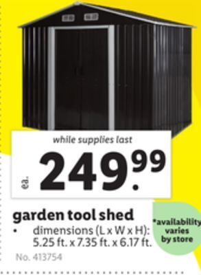 Lidl Garden tool shed offer