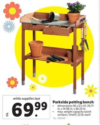Lidl Parkside potting bench offer
